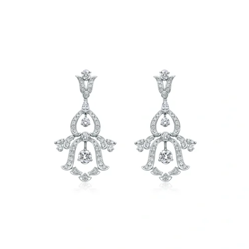 18K/750 White Gold Diamond Earrings