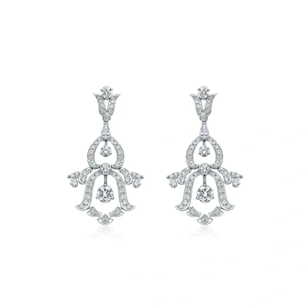 18K/750 White Gold Diamond Earrings