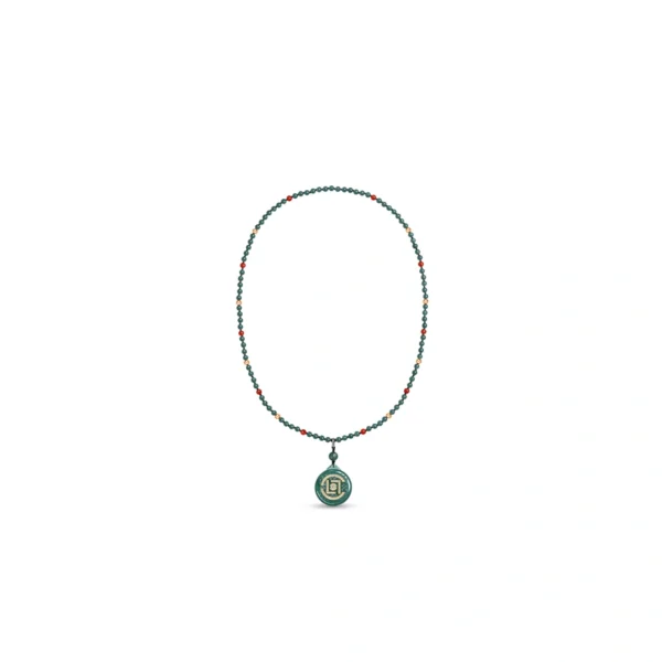 18K/750 Yellow Gold Jade Necklace