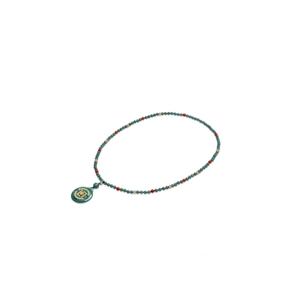 18K/750 Yellow Gold Jade Necklace