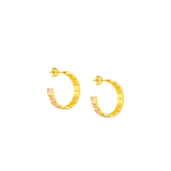 999 Gold Diamond Earrings