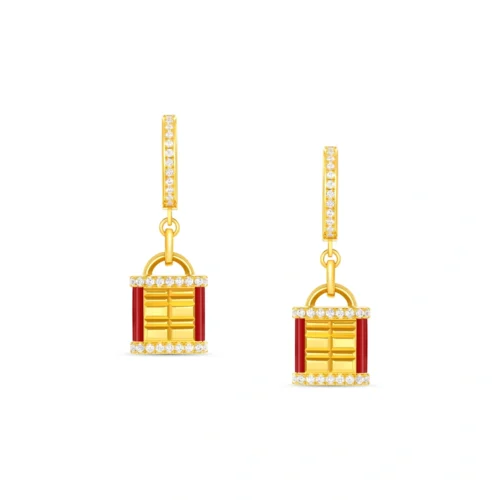 999 Gold Diamond Earrings