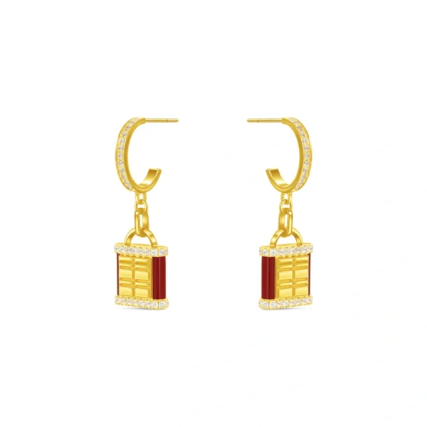 999 Gold Diamond Earrings