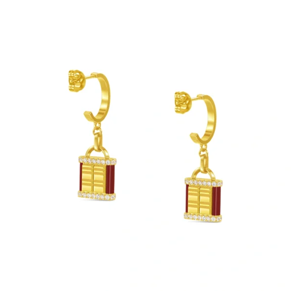 999 Gold Diamond Earrings