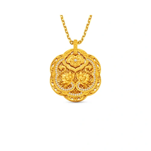 999 Gold Diamond Pendant