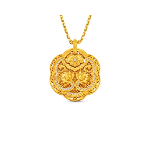 999 Gold Diamond Pendant