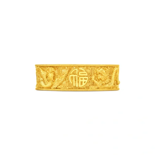 Dragon and Phoenix 999.9 Gold Bangle