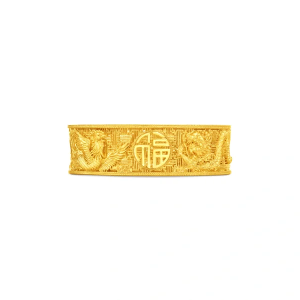 Dragon and Phoenix 999.9 Gold Bangle