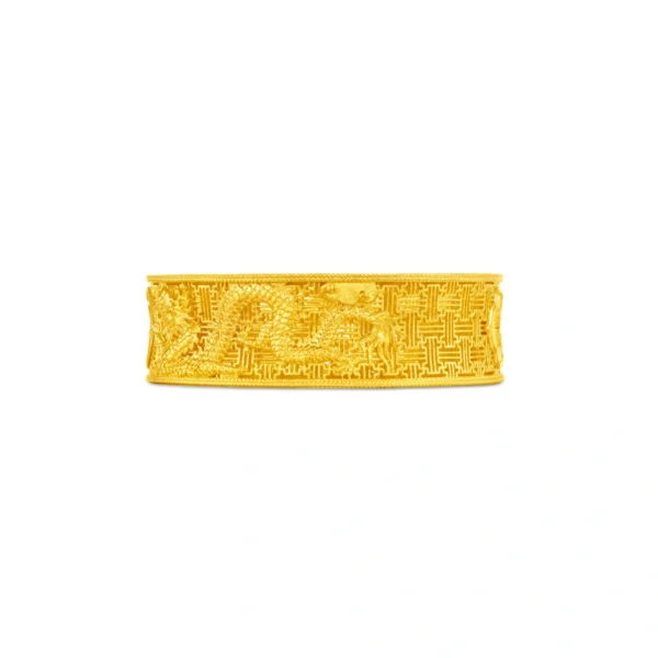 Dragon and Phoenix 999.9 Gold Bangle