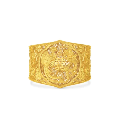Dragon and Phoenix 999.9 Gold Bangle