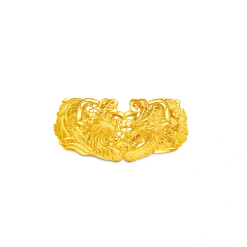 Dragon and Phoenix 999.9 Gold Bangle