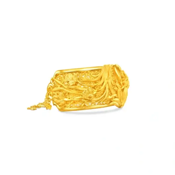 Dragon and Phoenix 999.9 Gold Bangle
