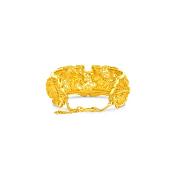Dragon and Phoenix 999.9 Gold Bangle