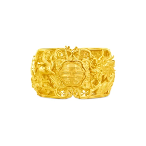 Dragon and Phoenix 999.9 Gold Bangle