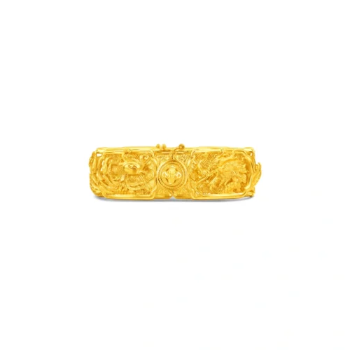 Dragon and Phoenix 999.9 Gold Bangle
