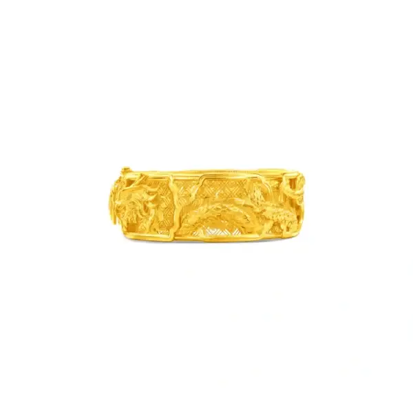 Dragon and Phoenix 999.9 Gold Bangle