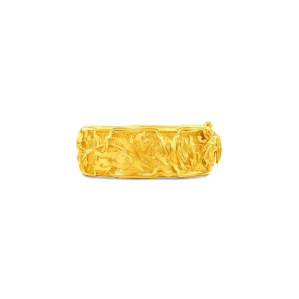 Dragon and Phoenix 999.9 Gold Bangle
