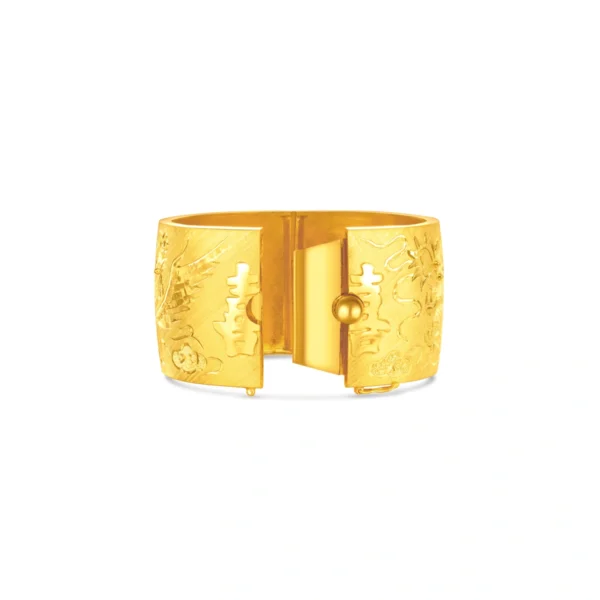 Dragon and Phoenix 999.9 Gold Bangle