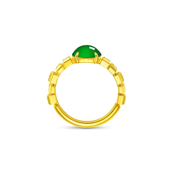 18K/750 Yellow Gold jade ring