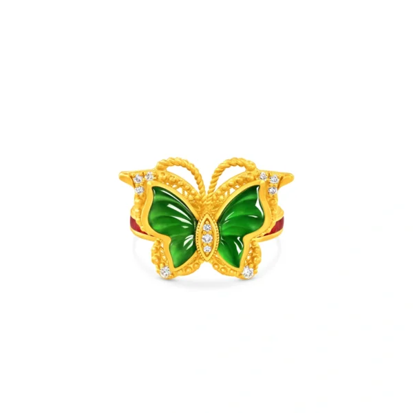 999 Gold jade ring