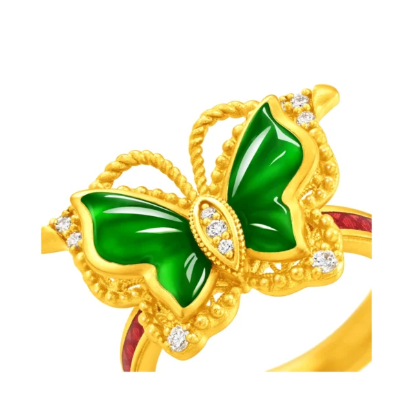 999 Gold jade ring